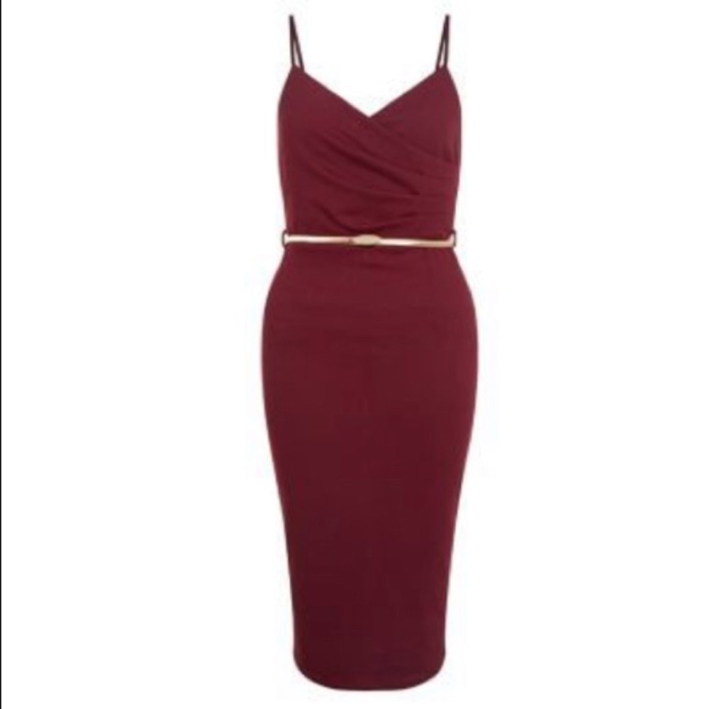 Maroon Fitted Dress